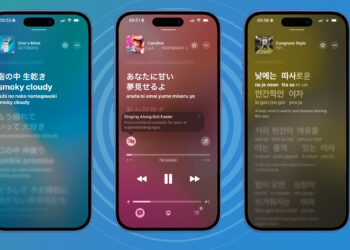 iPhones showing the new pronunciation tool in Apple Music's lyrics screen, shown for both Japanese and Korean music