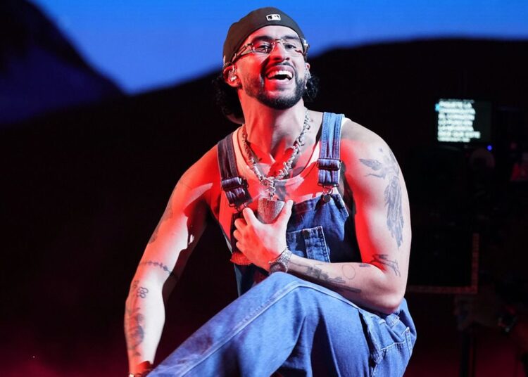 Bad Bunny performs at the Latin Billboard Awards in Coral Gables, Fla., on Oct. 5, 2023. (AP Photo/Marta Lavandier, File)