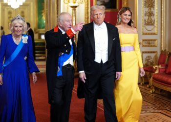Bold Color Combos and Big, Big Tiaras: What the Trumps and Royals Wore to the State Banquet at Windsor Castle