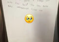 Lisa Goebel/TikTok A note from Lisa Goebel's 10-year-old son.