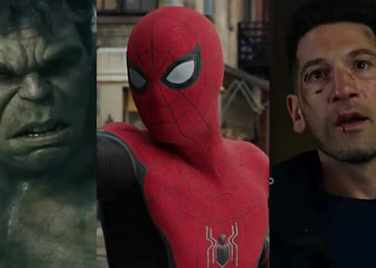 The Hulk as he appeared in Avengers: Age of Ultron, Spidey from Spider-Man: No Way Home, The Punisher, played by Jon Bernthal as The Punisher in the Netflix series. .