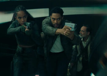 Lou Llobell, Brandon Bell and Alexander Siddig in Foundation<span class="copyright">Courtesy of Apple TV+</span>