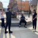 Nolan Busalacchi, Sunny Lou, 414BigFrank and Tommy Violet filming in front of Milwaukee City Hall on Sept. 9, 2025.