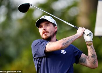 Brooklyn Beckham took part in the Ryder Cup Celebrity Match in New York on Wednesday