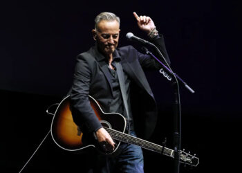 Bruce Springsteen performs after the "Springsteen: Deliver Me From Nowhere" screening at New York Film Festival on Sept. 28.