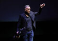 Bruce Springsteen performs Sept. 28 during the "Springsteen: Deliver Me from Nowhere" screening at the 63rd New York Film Festival at Lincoln Center's Alice Tully Hall in New York.