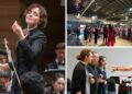 L-R (clockwise): Tania Miller conducts the National Academy Orchestra in 2024 (Photo courtesy of Brott Music); the Toronto Concert Orchestra summer series (Photo courtesy of TCO); The Ukrainian Art Song Project Summer Institute, previous year (Photo courtesy of UASP)