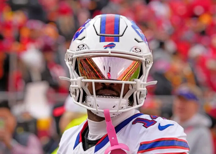 Stefon Diggs plays for the Buffalo Bills at Arrowhead Stadium in Kansas City, Mo., in 2023. File Photo by Jon Robichaud/UPI