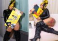 Cardi B flashes her butt in vinyl bodysuit, $1,500 thigh-high boots