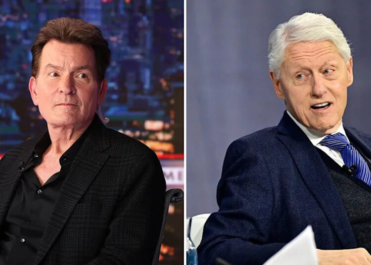 A split of Charlie Sheen and Bill Clinton.