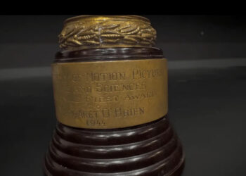 The Juvenile Oscar won by Margaret O'Brien in 1944 for her performance in "Meet Me in St. Louis" at Portland's Movie Madness on Sept. 27, 2025. (KOIN)