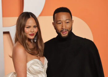 Chrissy Teigen and John Legend at 2025 Vanity Fair Oscar Party