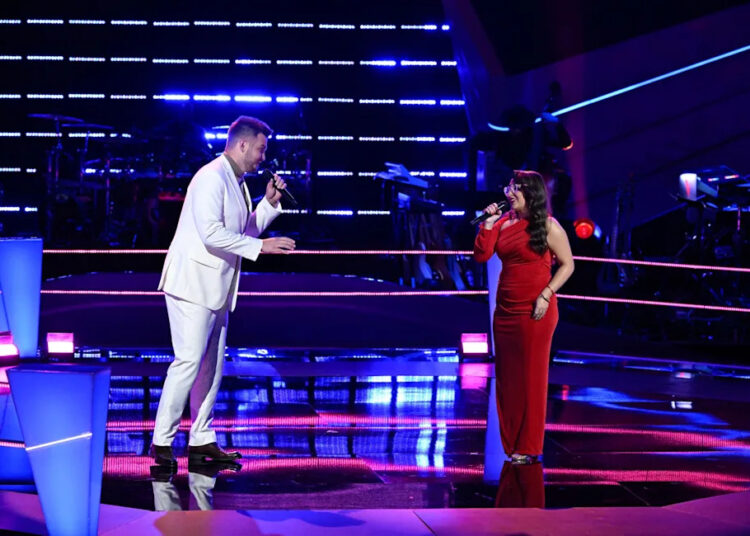 Hayden Grove and Lucia Flores-Wiseman sing "Funny Valentine" on "The Voice," a televised singing competition. Grove, of Westlake, will be performing Sept. 18 at the Massillon Museum.