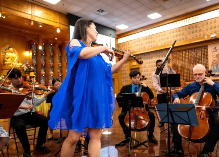 An image of some musicians playing at the festival's first event.