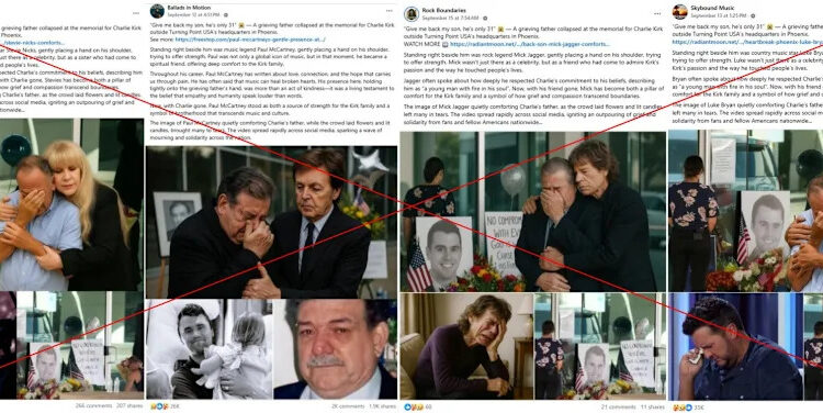 <span>Screenshots of Facebook posts taken September 17, 2025</span>