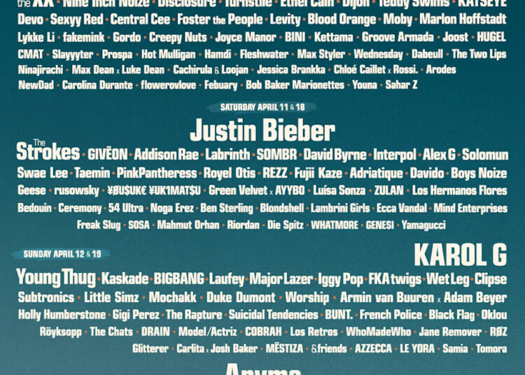 Coachella Calls On Sabrina, Bieber, Karol G