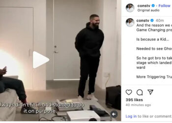 Screenshot of a deleted Instagram post from Consequence's constv account.