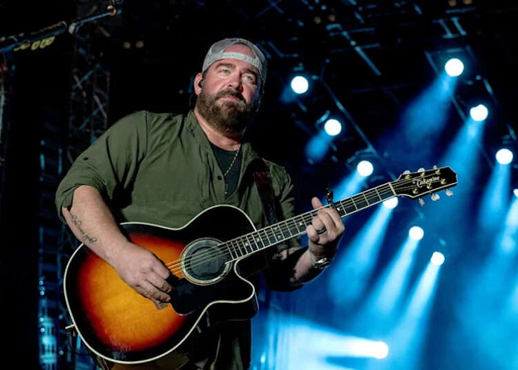 Lee Brice on stage at the Country Bay Music Festival in 2023.