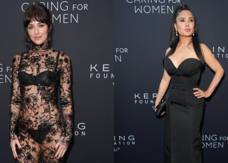 Dakota Johnson Goes Sheer in Gucci, Salma Hayek & More at Kering Dinner