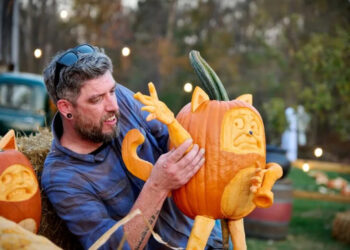 Titus Arensberg on Season 5 of Food Network's 'Outrageous Pumpkins,' 2024.