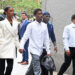 Jessie, King and Justin Combs,(L to R) among other family members and former partners arriving in Federal Court in lower Manhattan to attend the trial of Sean Diddy Combs - P Diddy - who is on trial for charges that include racketeering and allegations the hip-hop pioneer was the leader of a sex crime ring that included drug-fueled sex parties by use of force, threats and violence.