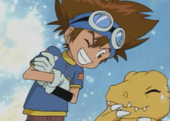 Digimon Adventure's iconic duo: Taichi Yagami (Tai Kamiya in English Dub) and Agumon.