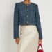 Frame cropped navy jacket