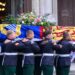 The coffin of Katharine, the Duchess of Kent, is carried into Westminster Cathedral