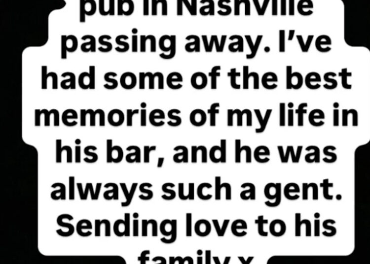 A screenshot from Ed Sheeran's Instagram Story on September 15 remembering a local Nashville legend.Ed Sheeran&sol;Instagram
