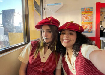 Burges High School alum Audrina Rosales (right) was cast as "Wiener Girl" in the dark comedy "Honey, Don't!" which released in theaters Aug. 22.