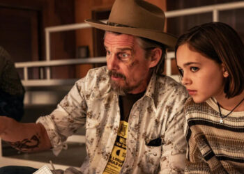 Ethan Hawke as Lee Raybon, Ryan Kiera Armstrong as Francis — 'The Lowdown'