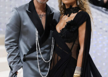 Taika Waititi and Rita Ora pose at the Met Gala in New York City on May 1, 2023.