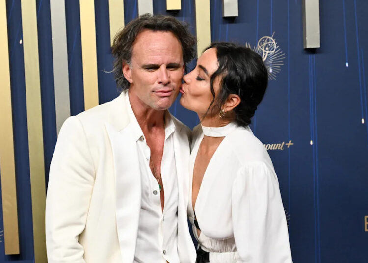 Walton Goggins, Nadia Conners at the 77th Primetime Emmy Awards held at the Peacock Theater on September 14, 2025 in Los Angeles, California.