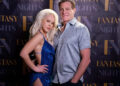 Holly Barrett as Courtney Stodden and Doug Savant as Doug Hutchison in 'I Was a Child Bride: The Courtney Stodden Story'