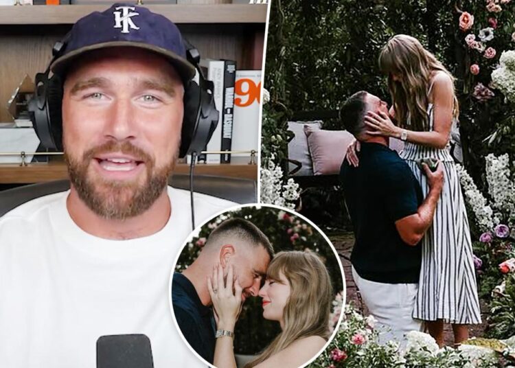 'Giddy' Travis Kelce breaks silence on Taylor Swift engagement on 'New Heights'