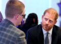 Prince Harry meeting inspirational children at the WellChild Awards on Monday. Pic: Aaron Chown/PA