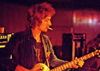 Former Family/Blind Faith bassist Ric Grech performing onstage in the early 1970s.