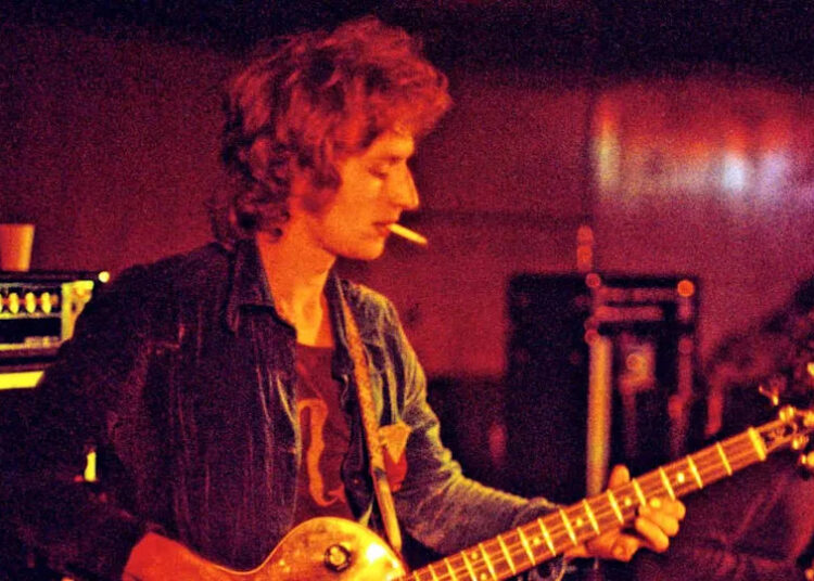 Former Family/Blind Faith bassist Ric Grech performing onstage in the early 1970s.