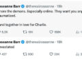Roseanne Barr tweets about avoiding negativity online, uniting for Charlie, and feeling devastated