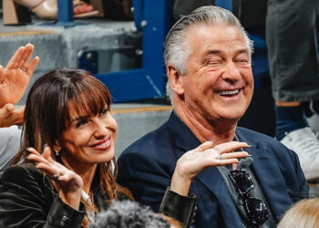 Hilaria Baldwin and Alec Baldwin attend the US Open