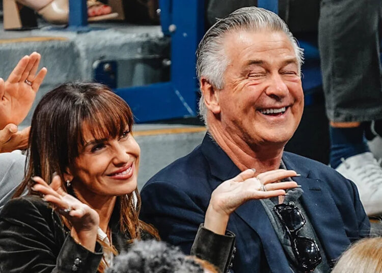 Hilaria Baldwin and Alec Baldwin attend the US Open