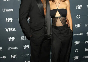 Dwayne Johnson and Emily Blunt attend the premiere of "The Smashing Machine" during the 2025 Toronto International Film Festival