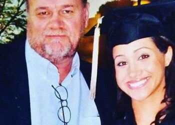 Meghan Markle is pictured with her father, Thomas Markle, at her college graduation