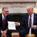 The president was hand delivered an invitation to visit the UK from the King by Sir Keir Starmer in February (Carl Court/PA)