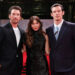 Miles Teller, Elizabeth Olsen and Callum Turner attend the premiere of Eternity during the 2025 Toronto International Film Festival at Roy Thomson Hall on September 07, 2025.