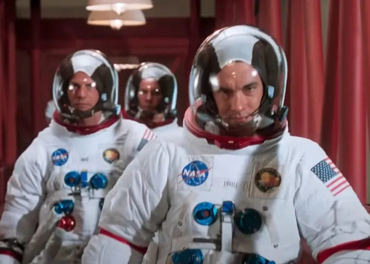 Tom Hanks, Bill Paxton and Kevin Bacon are shown in Apollo 13.
