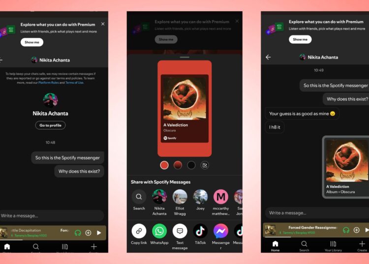Spotify messaging