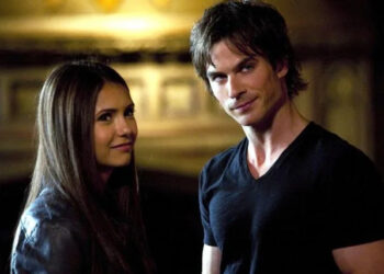 AJ Pics / Alamy Stock Photo Nina Dobrev as Elena and Ian Somerhalder as Damon on 'The Vampire Diaries'