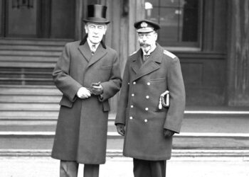 President Woodrow Wilson and King George V outside Buckingham Palace. Pic: PA
