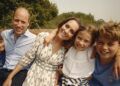 The Prince and Princess of Wales with their children Louis, Charlotte and George. The family enjoyed a Greek holiday this summer